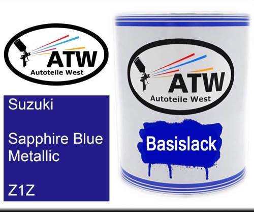 Suzuki, Sapphire Blue Metallic, Z1Z: 1L Lackdose, von ATW Autoteile West.